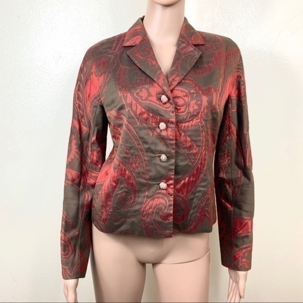 Lafayette 148 Women’s Blazer Brown red Petite